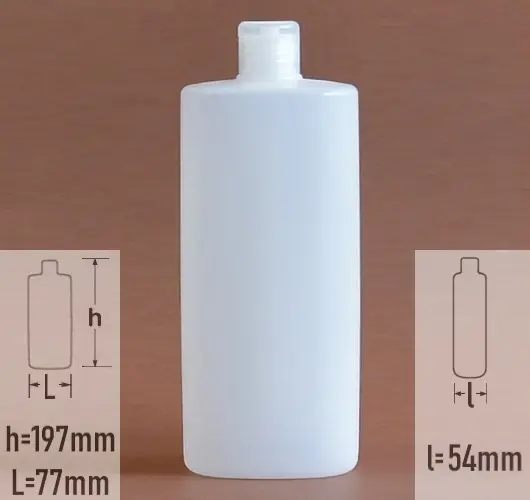 Sticla plastic 500ml culoare semitransparent cu capac flip-top alb
